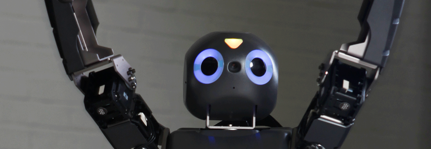 robot celebrating