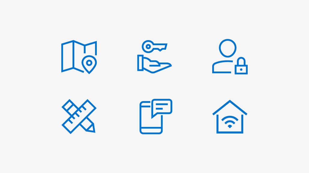 an example of herts' icons style in circles for use in documents