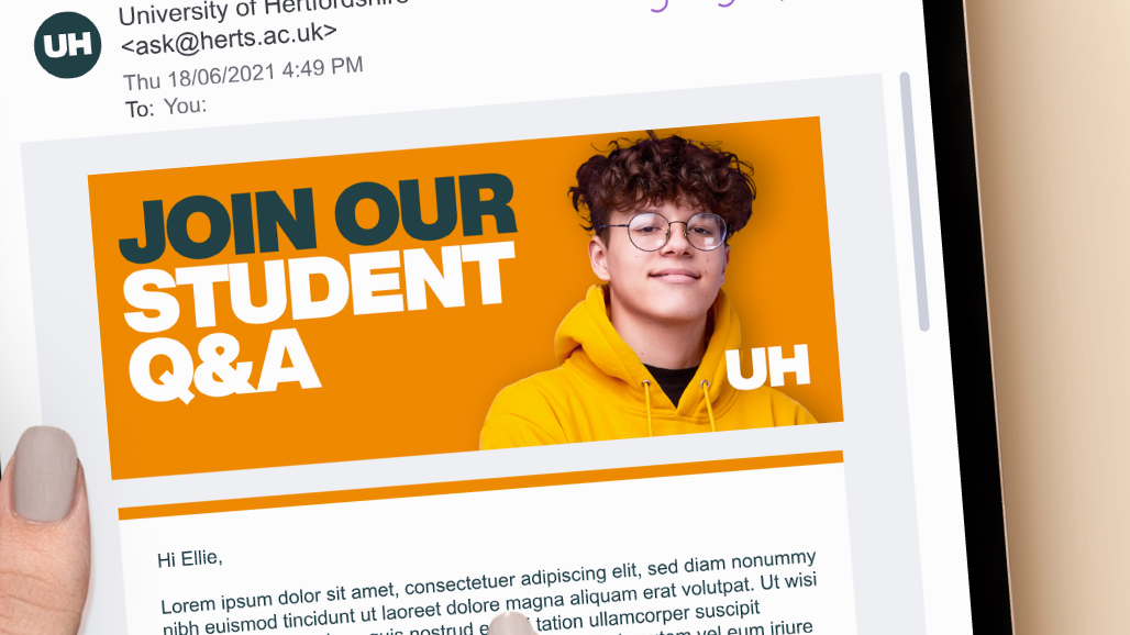 example of internal comms facing email design