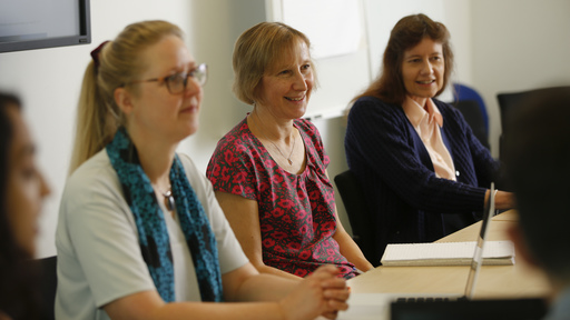 Three women in meeting