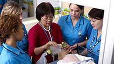 Healthcare professionals working 