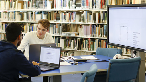 two students collaborating on a project