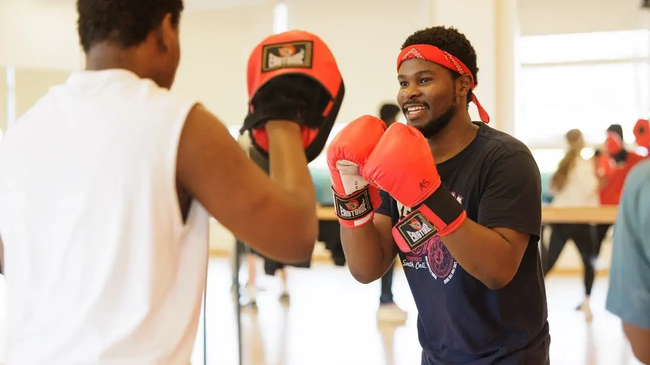 Person doing sparing practice