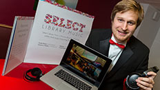 Select Library Music owner at his stand at Flare.