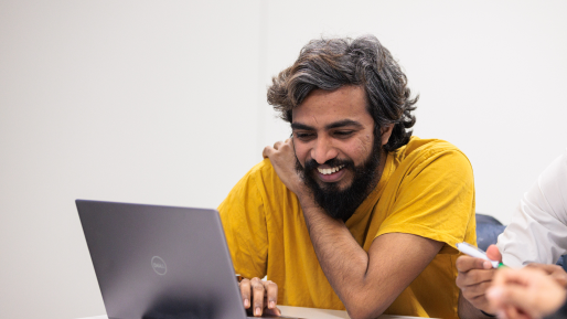 A person working on a laptop