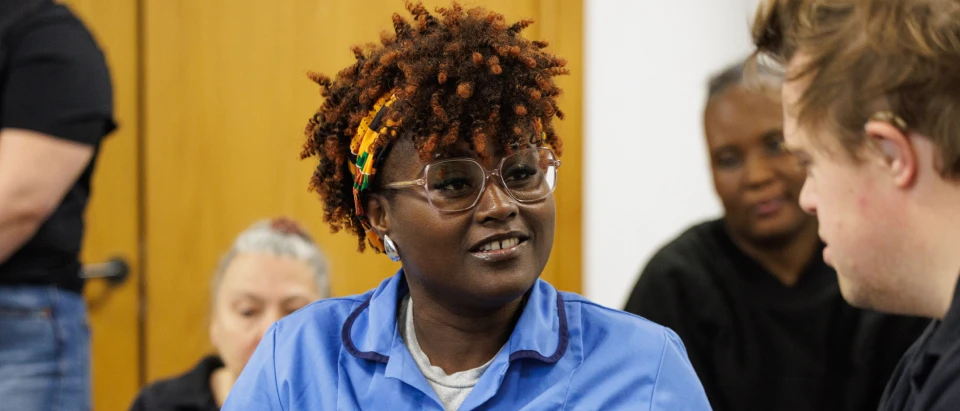 A female student talking
