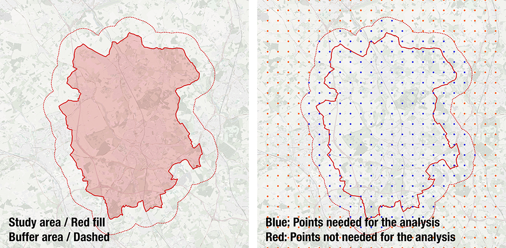 QRES studyarea buffer points