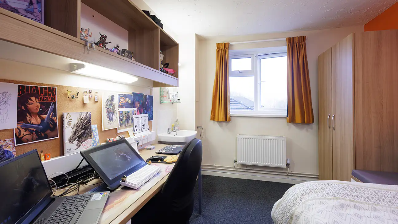 Bed and desk 
