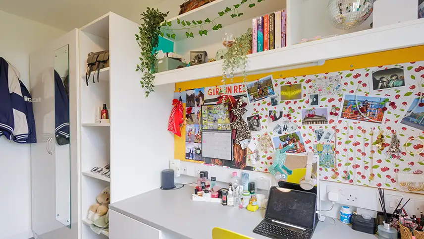 Desk with laptop