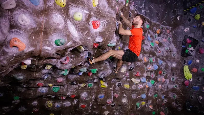 Person rock climbing