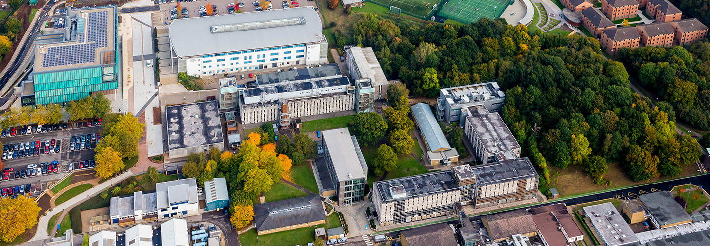 Aerial shot of College Lane campus