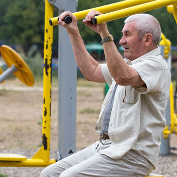 A man exercising  