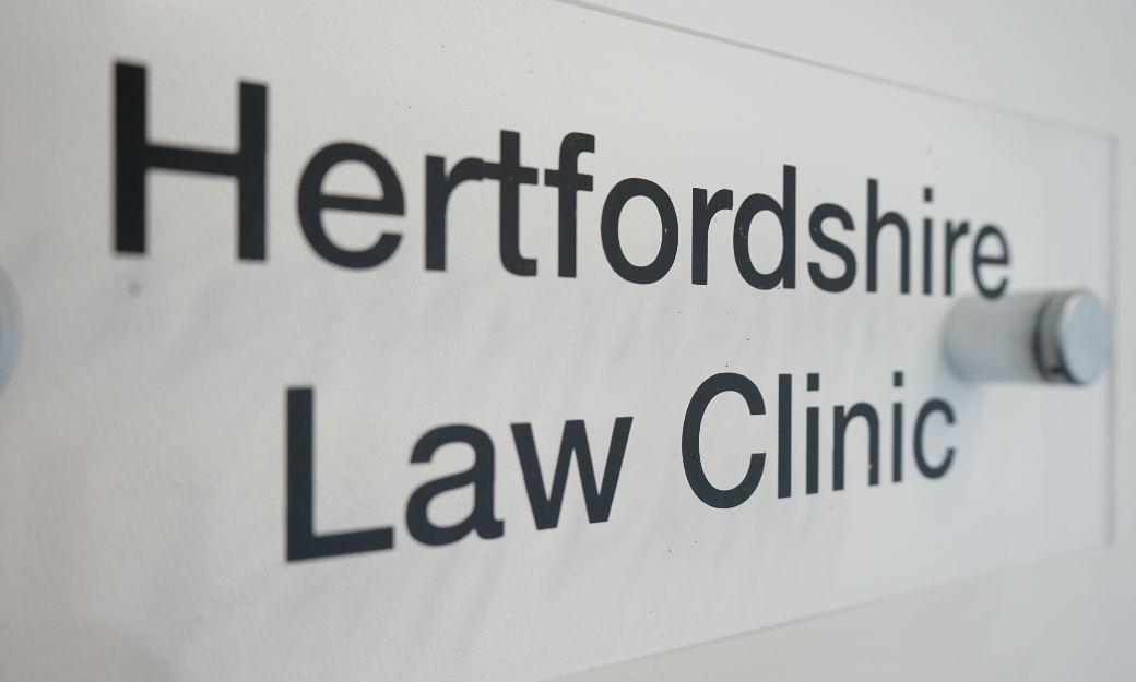 Hertfordshire Law Clinic sign