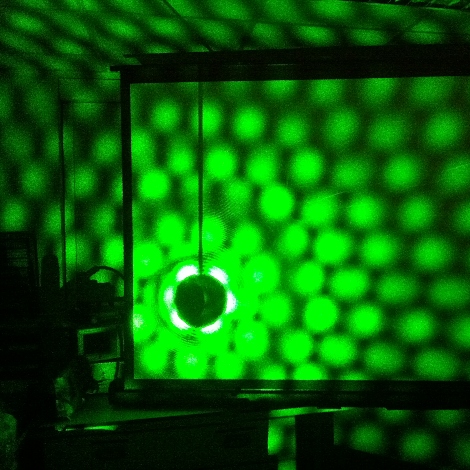 Laser light scattering in dark room