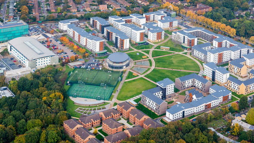 Aerial view of College Lane campus
