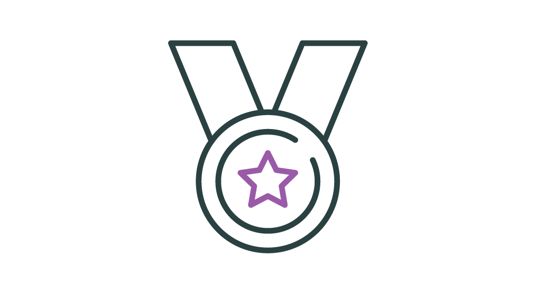 Image of an award on a ribbon