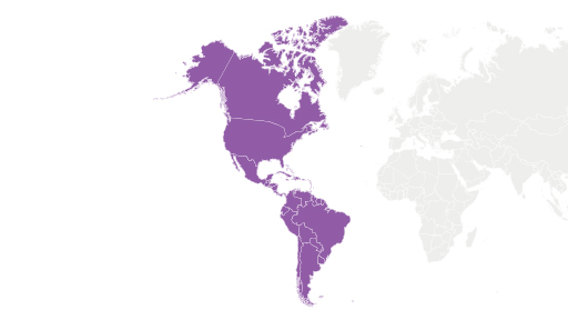 Graphic of the continental Americas