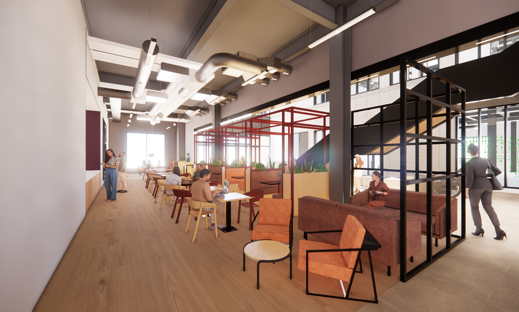 Artist impression picture of the interior of the cafe in the spectra building