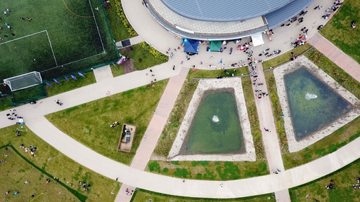 Aerial photography of the Oval on College Lane