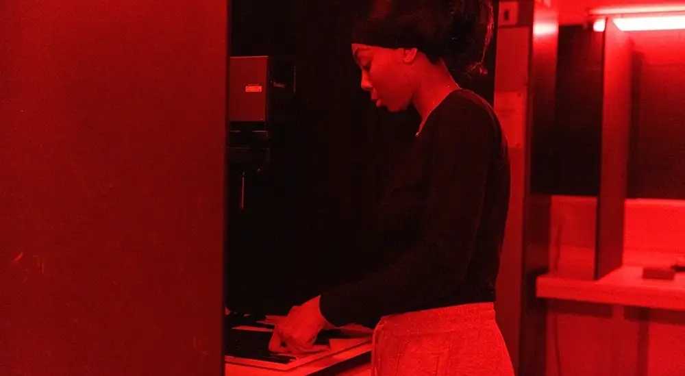 Students using dark room