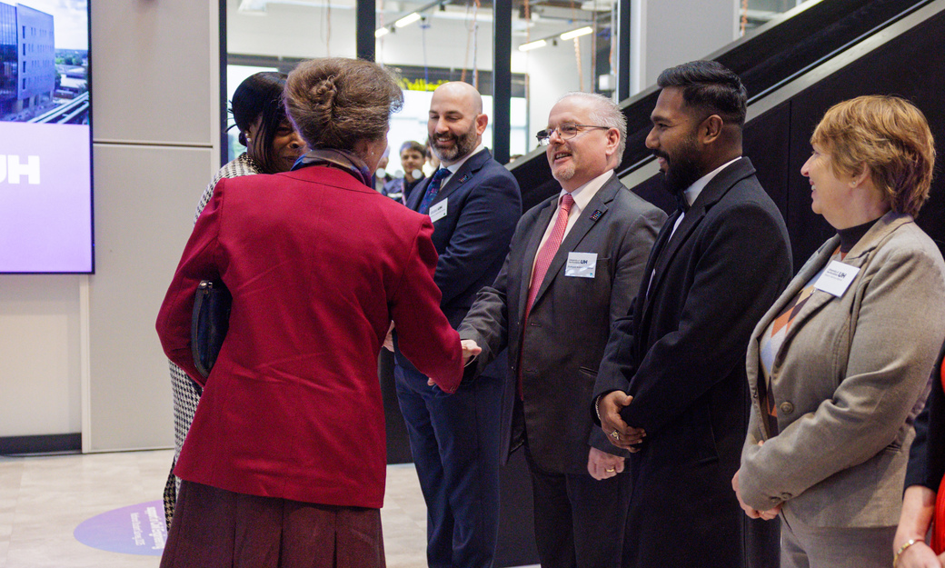Princess Royal meeting Professor Anthony Woodman