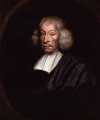 Oil painting of white man with black robes and white ruff