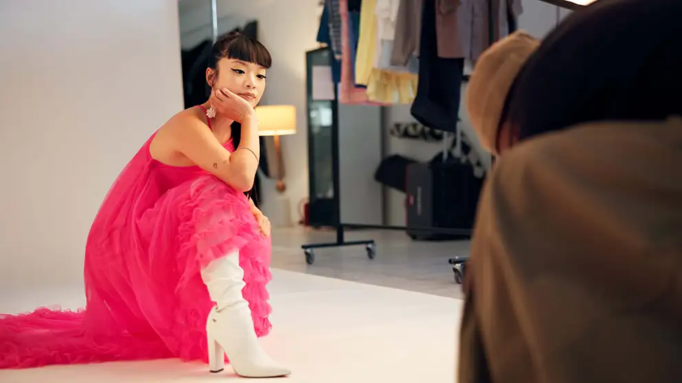Person in a fashion shoot