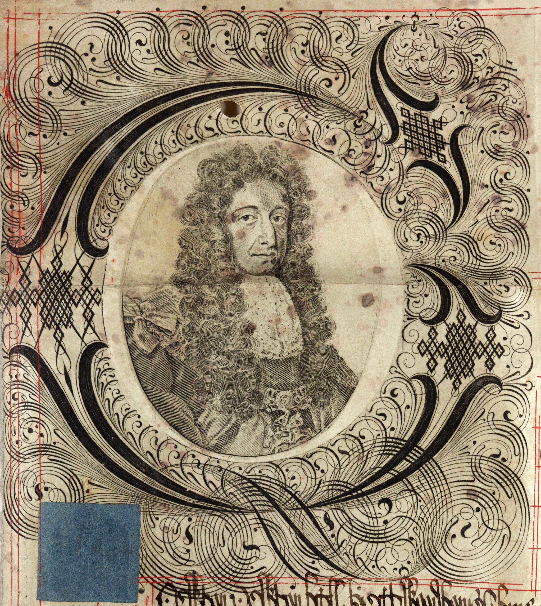Scan of picture of historical figure with curly hair 