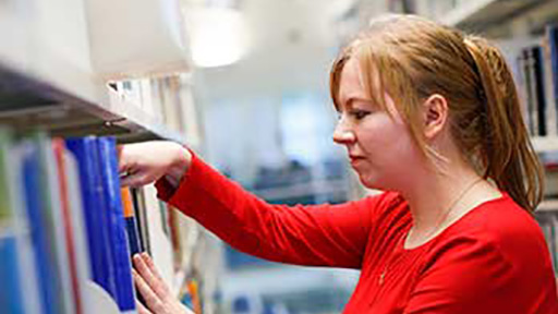 A student in the library