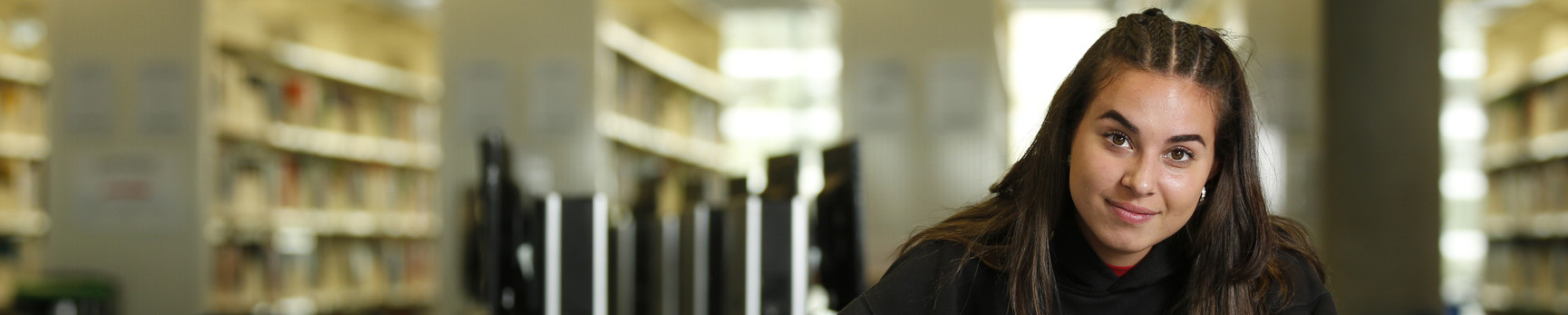 a student working in the learning resources centre 