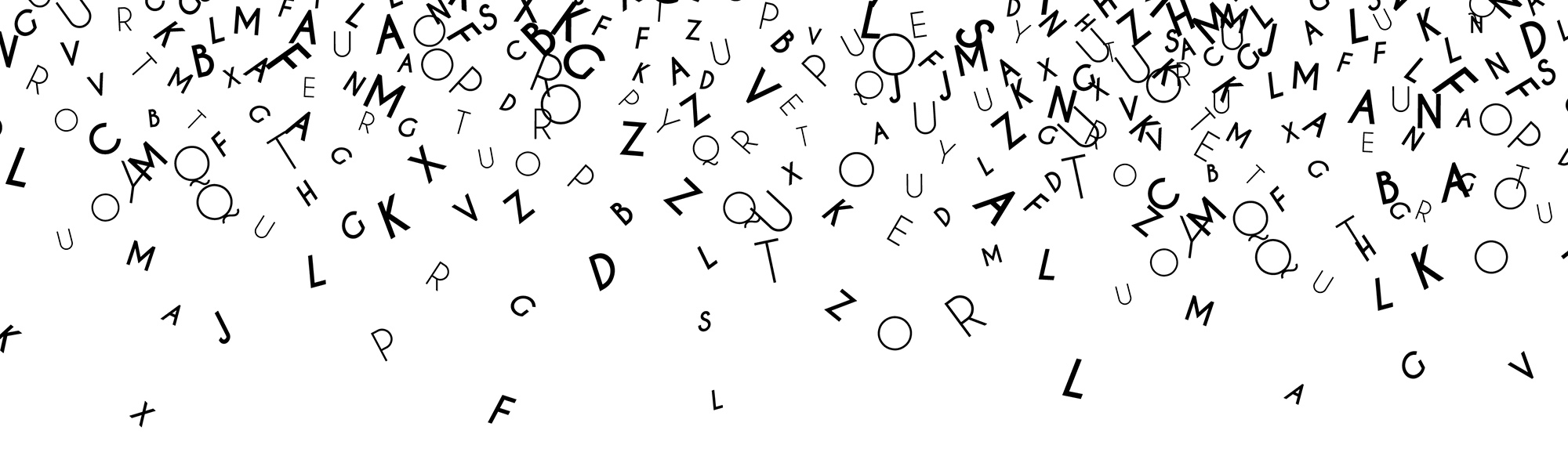 Letters falling from sky