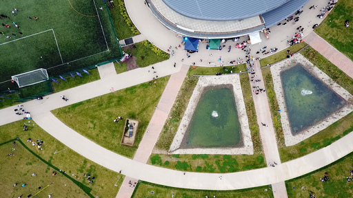 Aerial view of college lane campus 