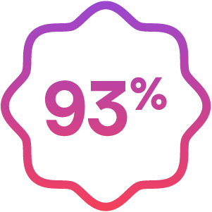 Icon with 93 per cent symbol