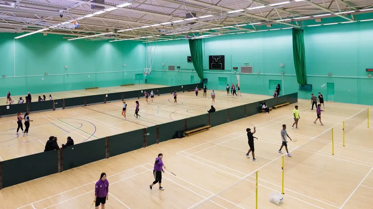 People playing badminton