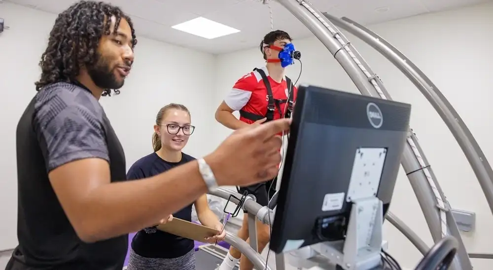 Stevenage players on a treadmill