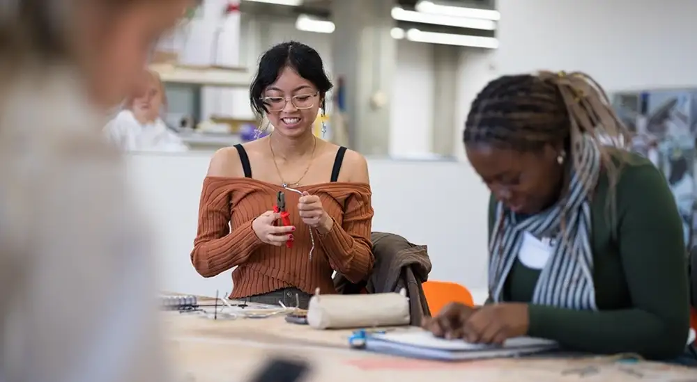 Students using workshop