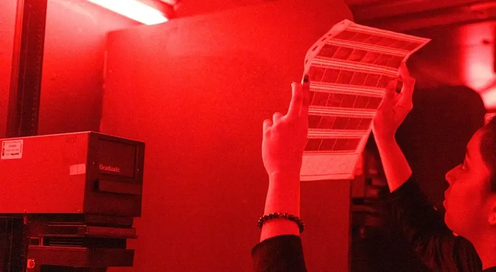 Students using dark room