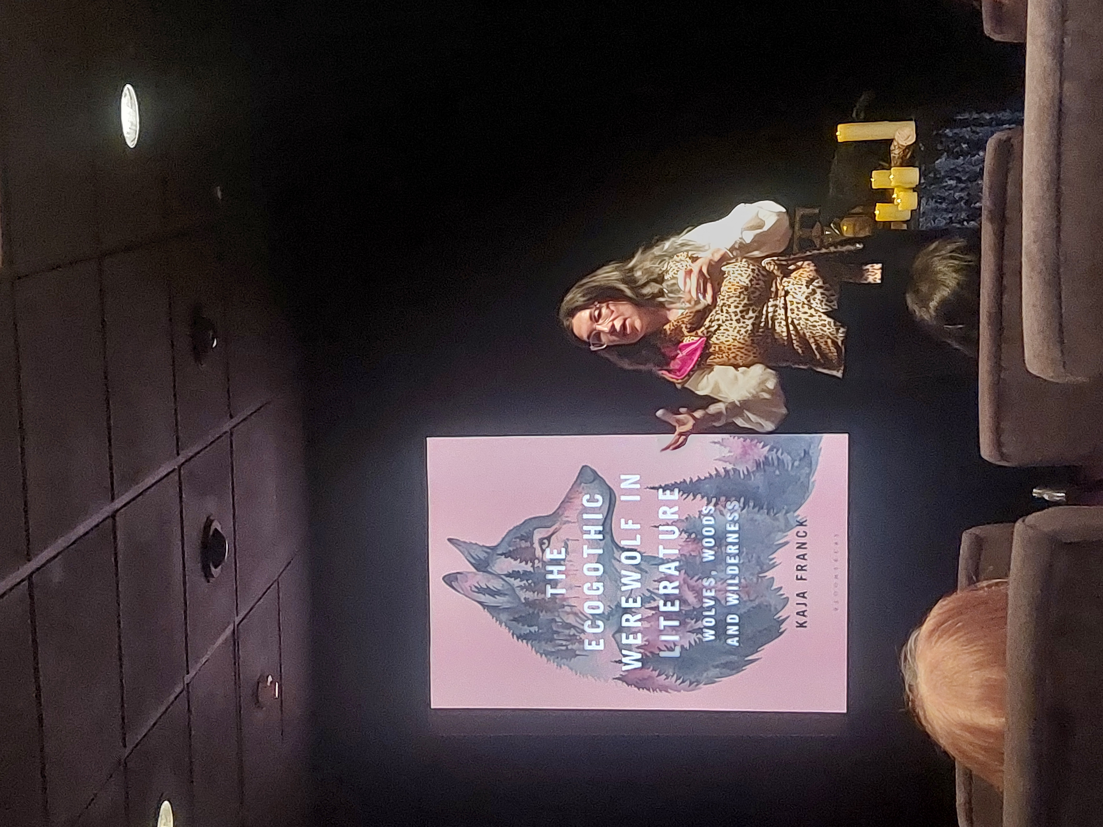 Kaja Franck talking at the Being Human Festival