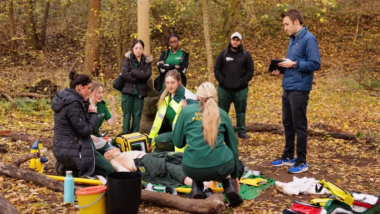 Students outside practical