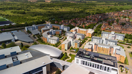 Drone shot of the College Lane Campus