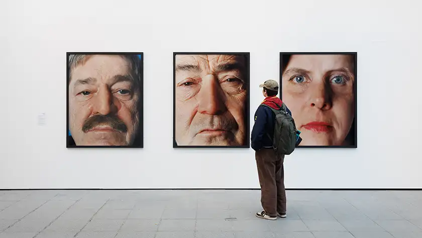 Three pictures of faces