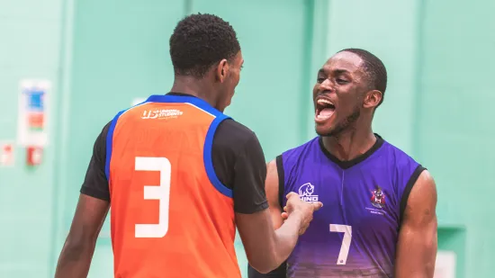 Students playing basketball