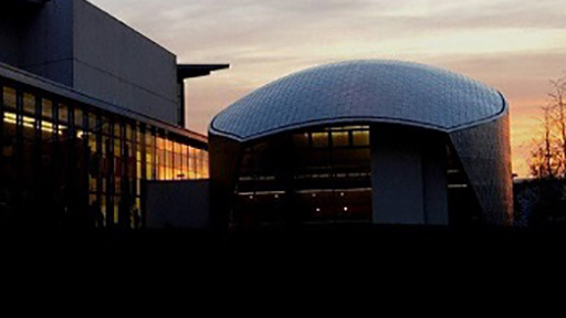 Buildings at sunset