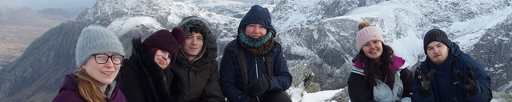 students on a mountain field trip
