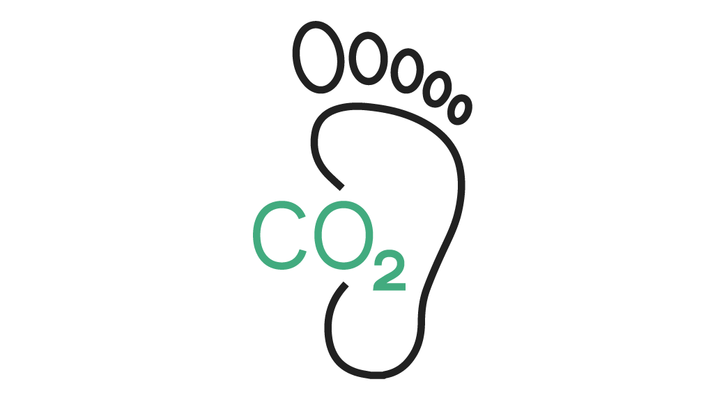 Icon showing: Carbon footprint