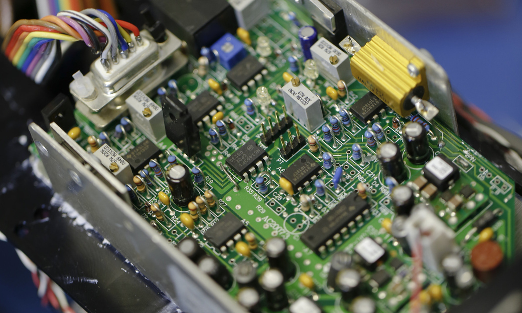 a close up of a complete circuit board and it's components 