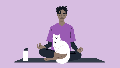 young male relaxing doing yoga