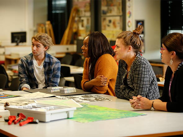 students listening in class