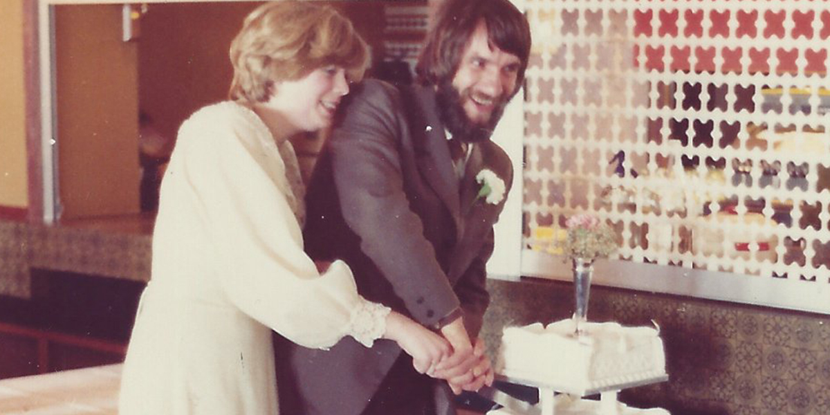 Anthea and Bob at their wedding