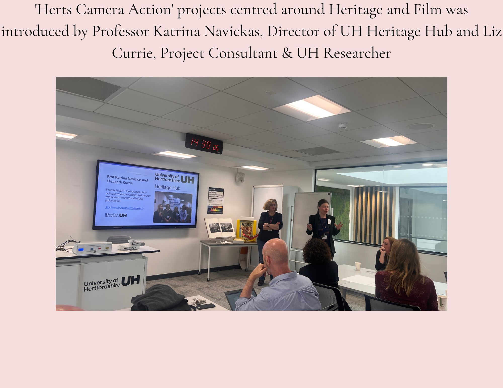 Katrina Navickas and Liz Currie speaking to the Film heritage event